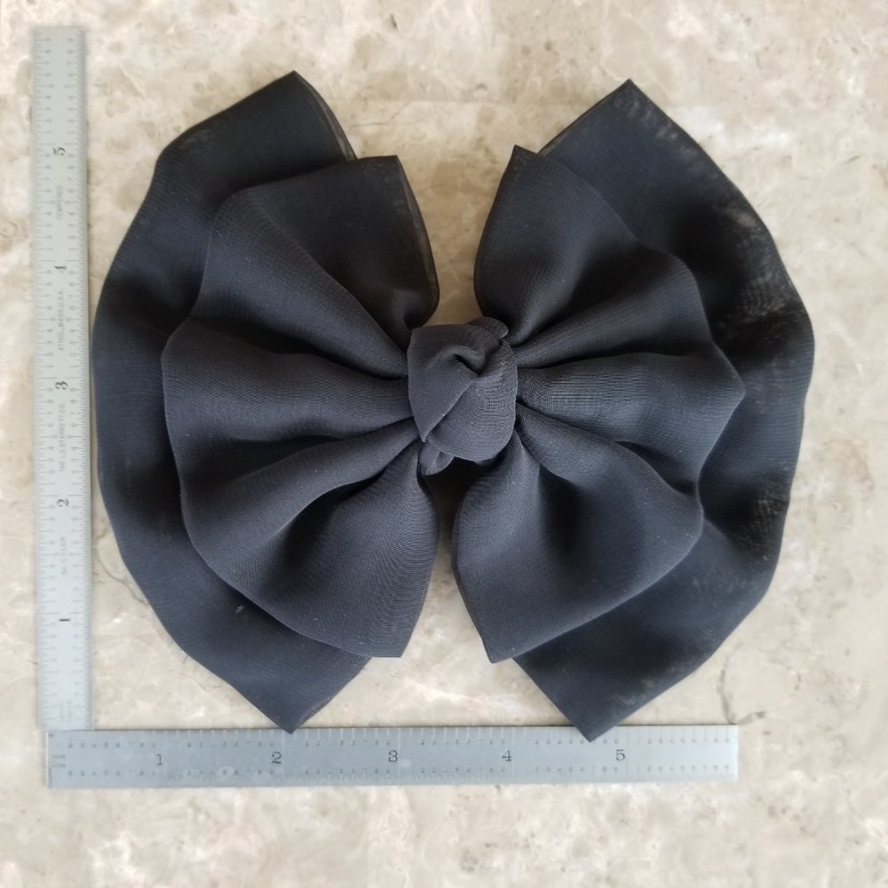 NEW Hair Accessories: Navy Blue Scrunchie and Black Bow Clip - Picture 3 of 4